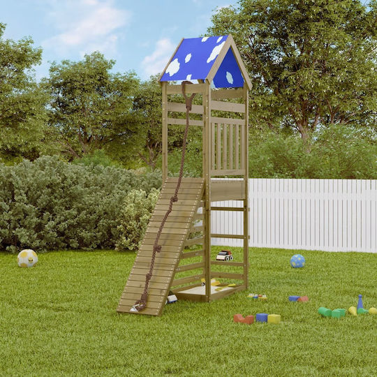 vidaXL Wooden Tower with Climbing Surface Brown