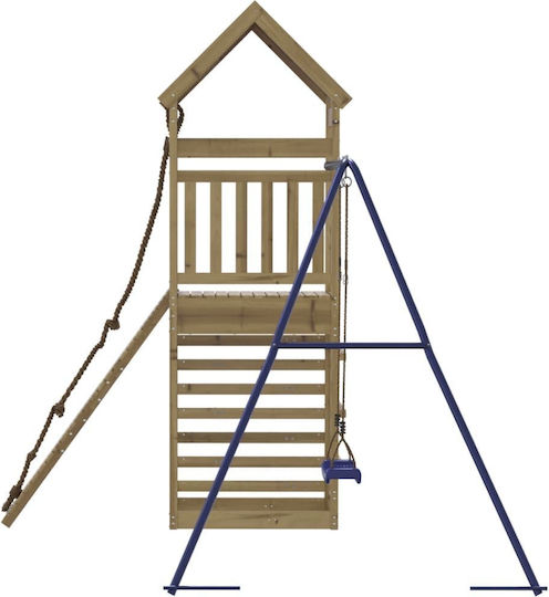 vidaXL Holzturm mit Kletterfläche Braun