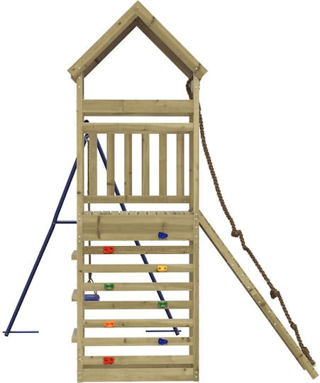 vidaXL Holzturm mit Kletterfläche Braun