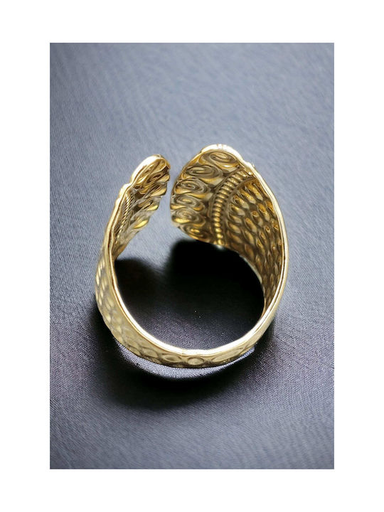 Damen Ring aus Stahl Vergoldet