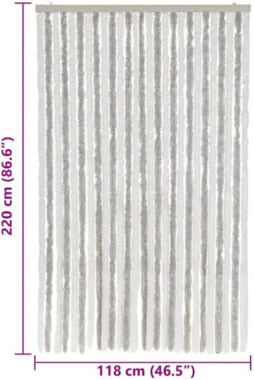 vidaXL Κουρτίνα Πόρτας από Ύφασμα Γκρι 118x220cm 4004879