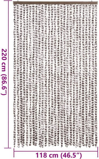 vidaXL Къртина за вратата Кафяв 118x220см 4004892