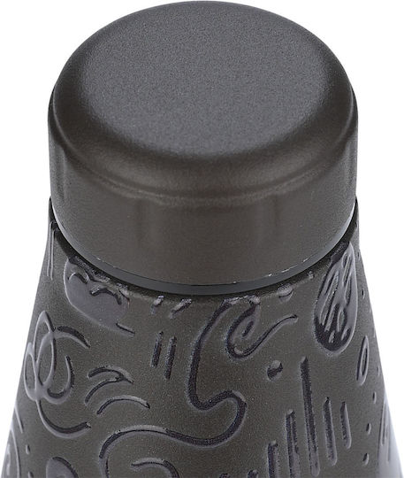 Travel Flask Save the Aegean Ανακυκλώσιμο Μπουκάλι Θερμός Ανοξείδωτο BPA Free 500ml Noir Echo