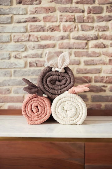 Jollein Κουβέρτα Αγκαλιάς & Λίκνου Πλεκτή Καφέ Chestnut 75x100εκ.