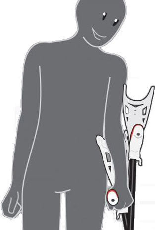 FDI Forearm Crutches Πατερίτσα Μασχάλης Μαύρο 86060