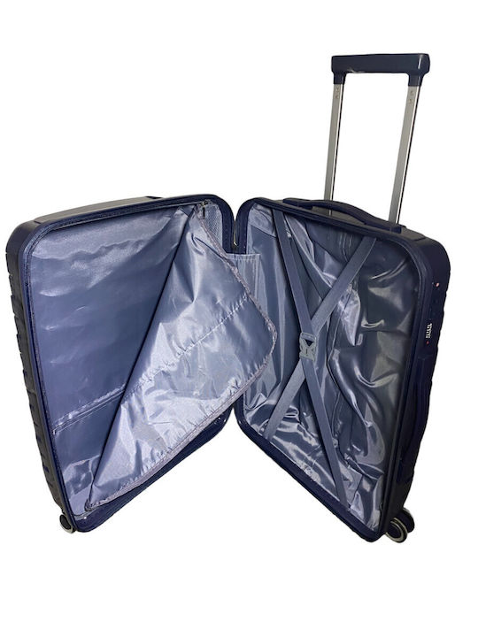 Ormi Cabin Hard Blue Travel Suitcase with 4 Wheels Height 55cm