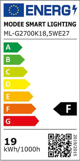 Modee Lighting LED Bulb 18.5W 132mm for Socket E27 and Shape A65 Natural White 1900lm