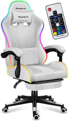 Huzaro Force 4.7 Fabric Gaming Chair with RGB Lighting and Footrest White