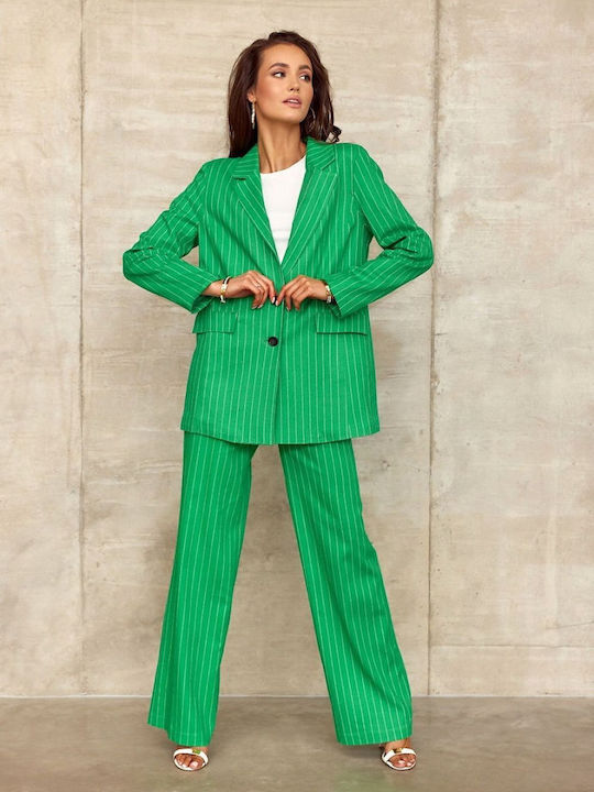 Roco Fashion Long Women's Blazer Green