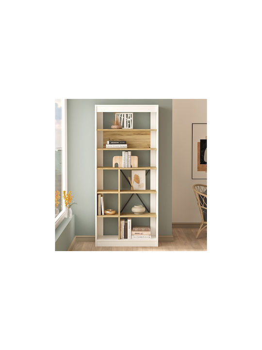 Bookcase Viana Felt/White 76x25x170cm