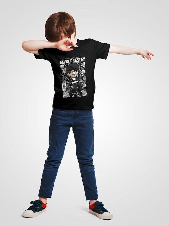 Pop Culture Kids T-shirt Black Elvis