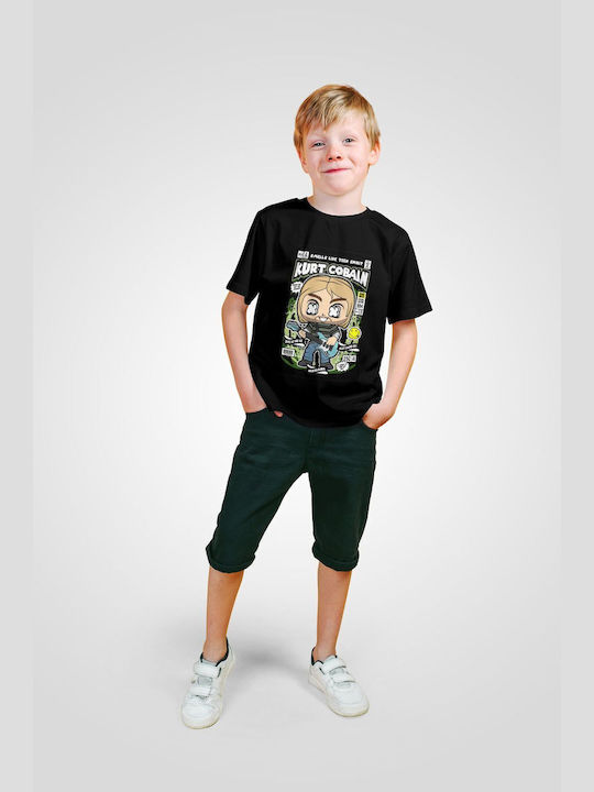 Pop Culture Kids T-shirt Black Kurt Cobain