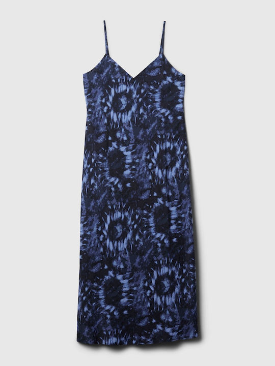 GAP Midi Dress with Slit Blue