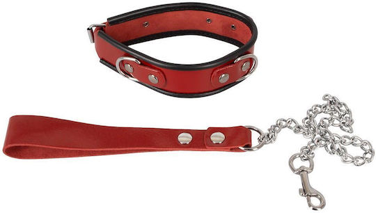 Orion Leather Halsband in Rot Farbe
