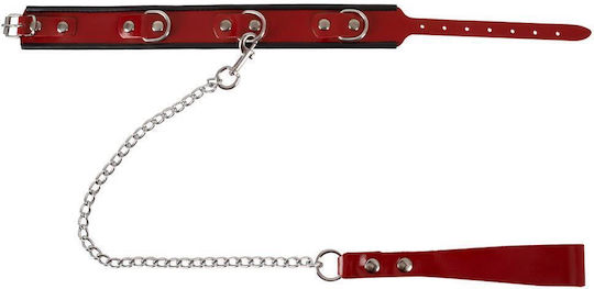 Orion Leather Halsband in Rot Farbe