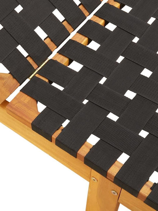 Liegestuhl Hölzernes Schwarz 202x55x30cm.