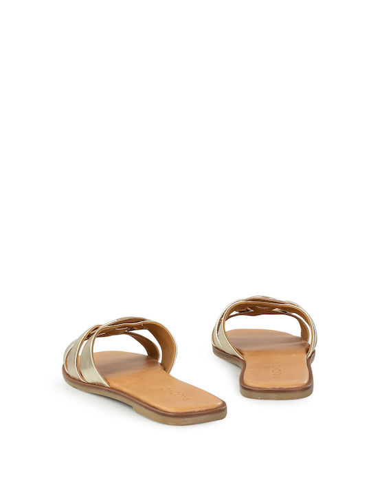 Women's Flat Sandals in Gold Color