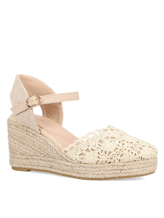 Migato Women's Fabric Platform Espadrilles Beige