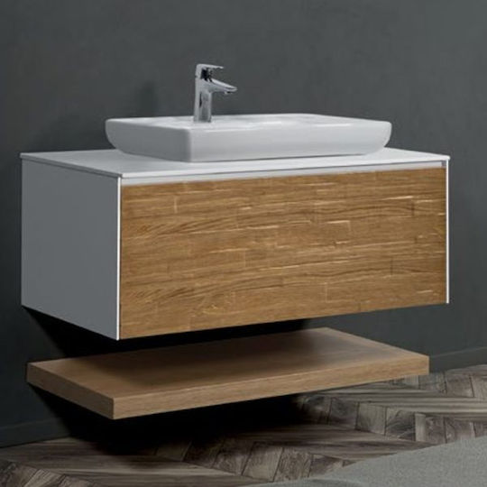 Mabo Ορθογώνιος Καθρέπτης Μπάνιου Led από Plywood με Μήκος 60cm