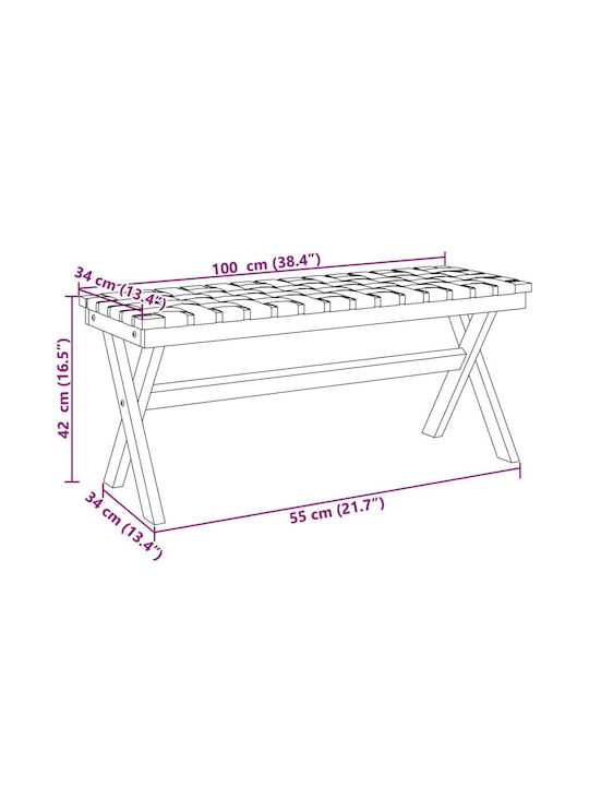 Bench Outdoor Wooden 100x34x42cm