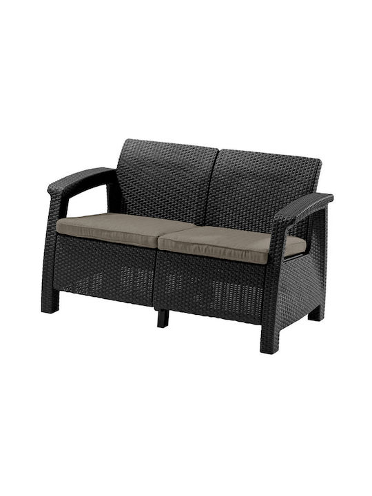 Outdoor Living Room Set Corfu 2 Pieces Dark Gray with Pillows