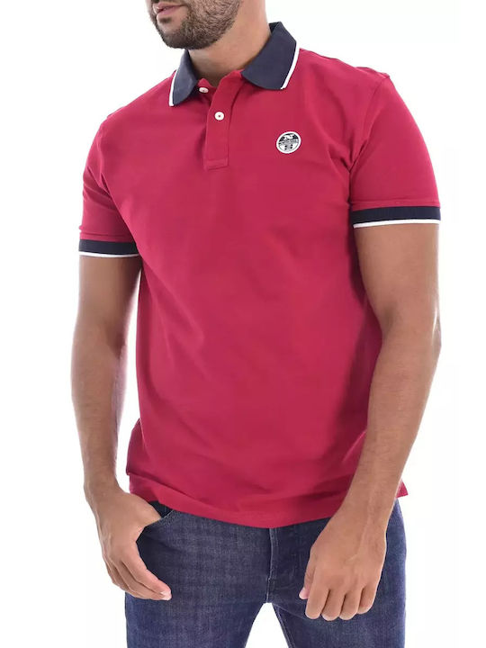 North Sails Herren Shirt Kurzarm Polo Rouge