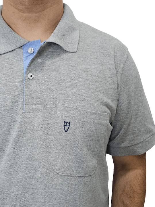 Unique Ανδρική Μπλούζα Κοντομάνικη Polo Grey