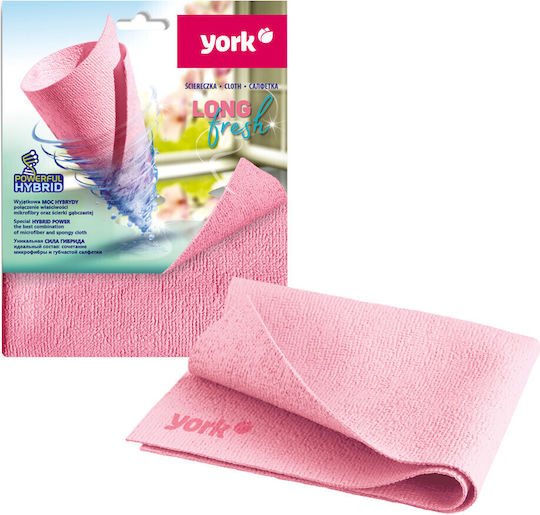 York Cleaning Cloths with Microfibers General Use Pink 30x35cm