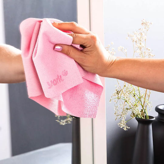 York Cleaning Cloths with Microfibers General Use Pink 30x35cm
