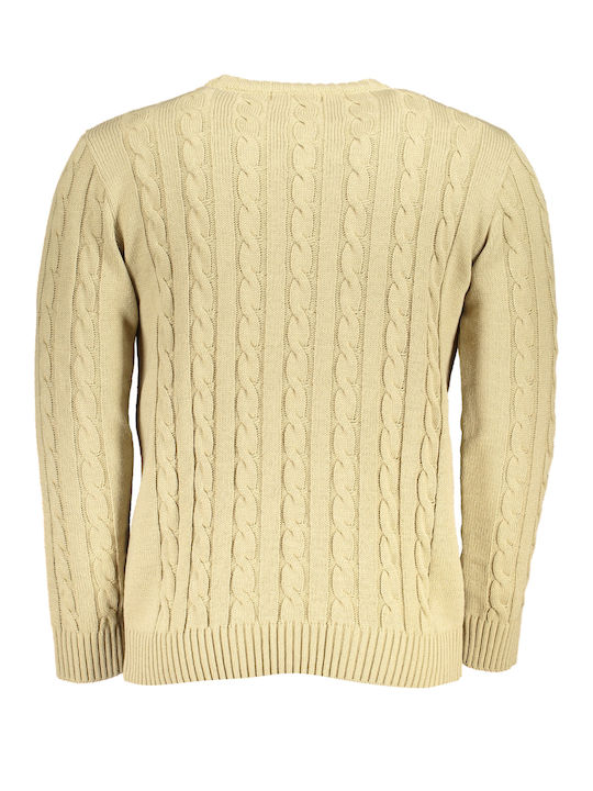 U.S.Grand Polo Club Herren Langarm-Pullover Beige