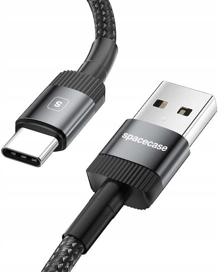 Spacecase USB 2.0 Cable USB-C male - USB-A Μαύρο 2m 121290