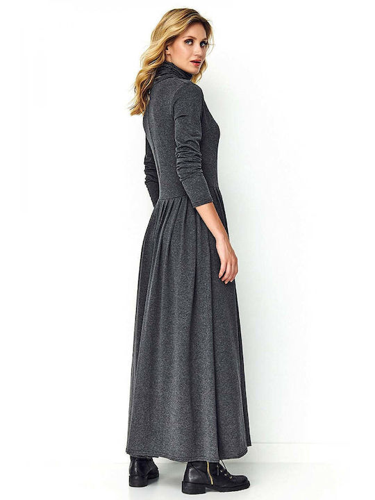 Makadamia Maxi Kleid Rollkragen Gray