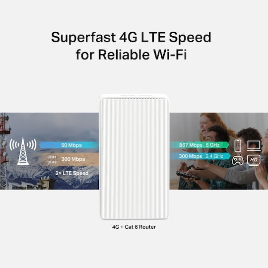 Mercusys MB230-4G v1 Ασύρματο 4G Router Wi‑Fi 5 με 2 Θύρες Gigabit