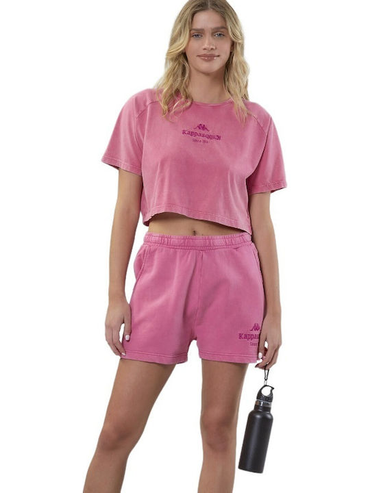 Authentic Γυναικείο Oversized Crop T-shirt Ροζ