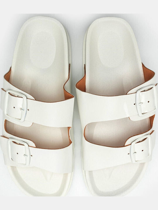 Women's Flat Sandals in White Color