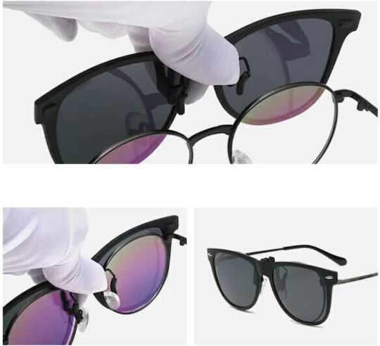 Πρόσθετο Γυαλιών Ηλίου Wayfarer Clip-on Clip On σε Πράσινο χρώμα