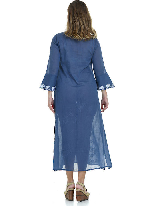 MiandMi Feminin Lung Caftan de Plajă Albastru