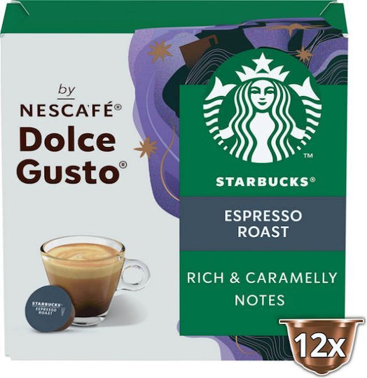 Starbucks Capsules Espresso Compatible with Machine Dolce Gusto 12caps,tobolek