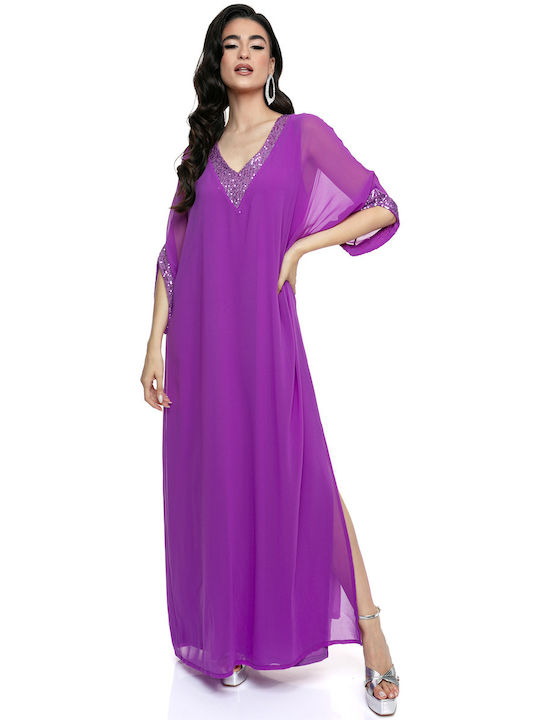 Anna Aktsali Collection Summer Maxi Dress Lilac