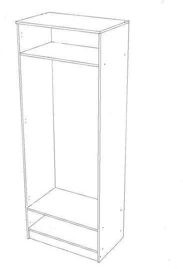 Δίφυλλη Ντουλάπα Γκρι 80x50x210cm