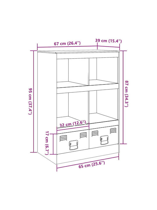 Green Olive Bookcase 67x39x95cm