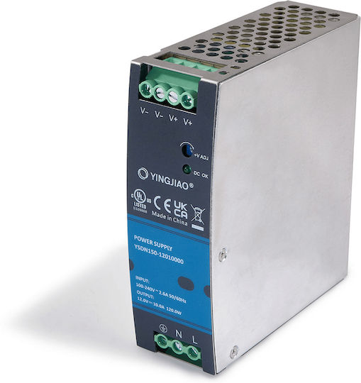 Τροφοδοτικό Ράγας με Έξοδο 12V και Ισχύ 120W 10A