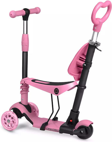 Ricokids Παιδικό Πατίνι Todi Τρίτροχο με Κάθισμα Ροζ