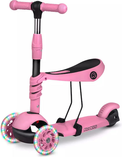 Ricokids Παιδικό Πατίνι Todi Τρίτροχο με Κάθισμα Ροζ