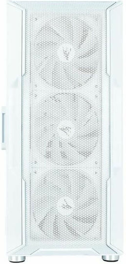 Zalman i3 Neo Геймърско бюро Midi Tower Компютърна кутия със страничен прозорец и RGB осветление Бял