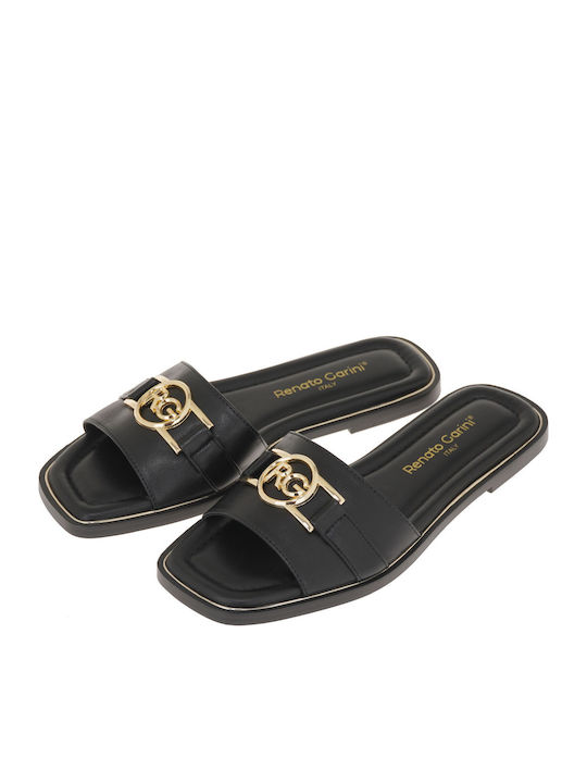 Women's Flat Sandals in Black Color