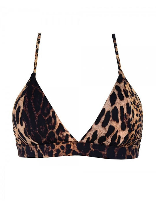 Secret Love Padded Triangle Bikini Top Brown