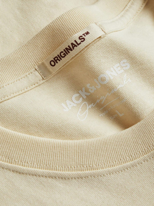 Jack & Jones T-shirt Bărbătesc cu Mânecă Scurtă Off White