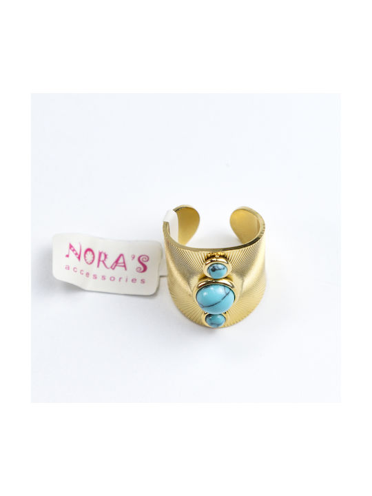 Nora's Accessories Women's Ring from Steel Gold Plated