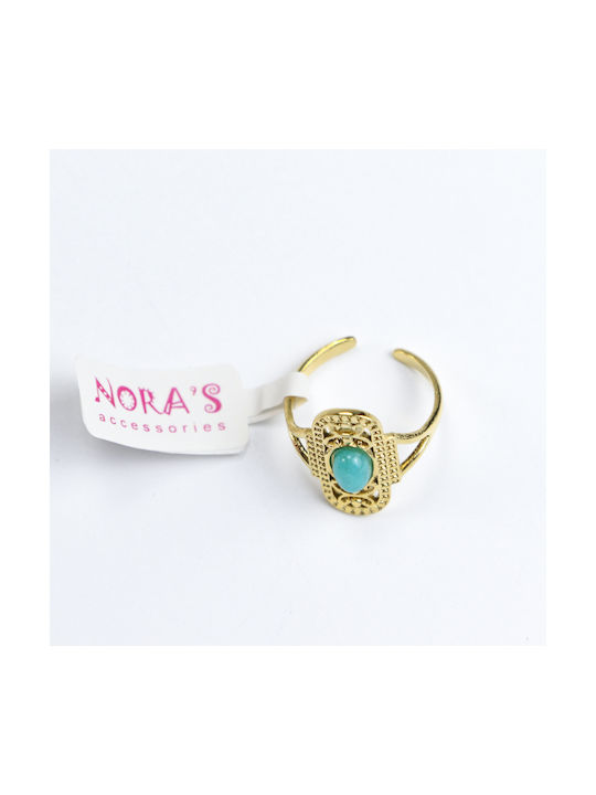 Nora's Accessories Women's Ring from Steel Gold Plated